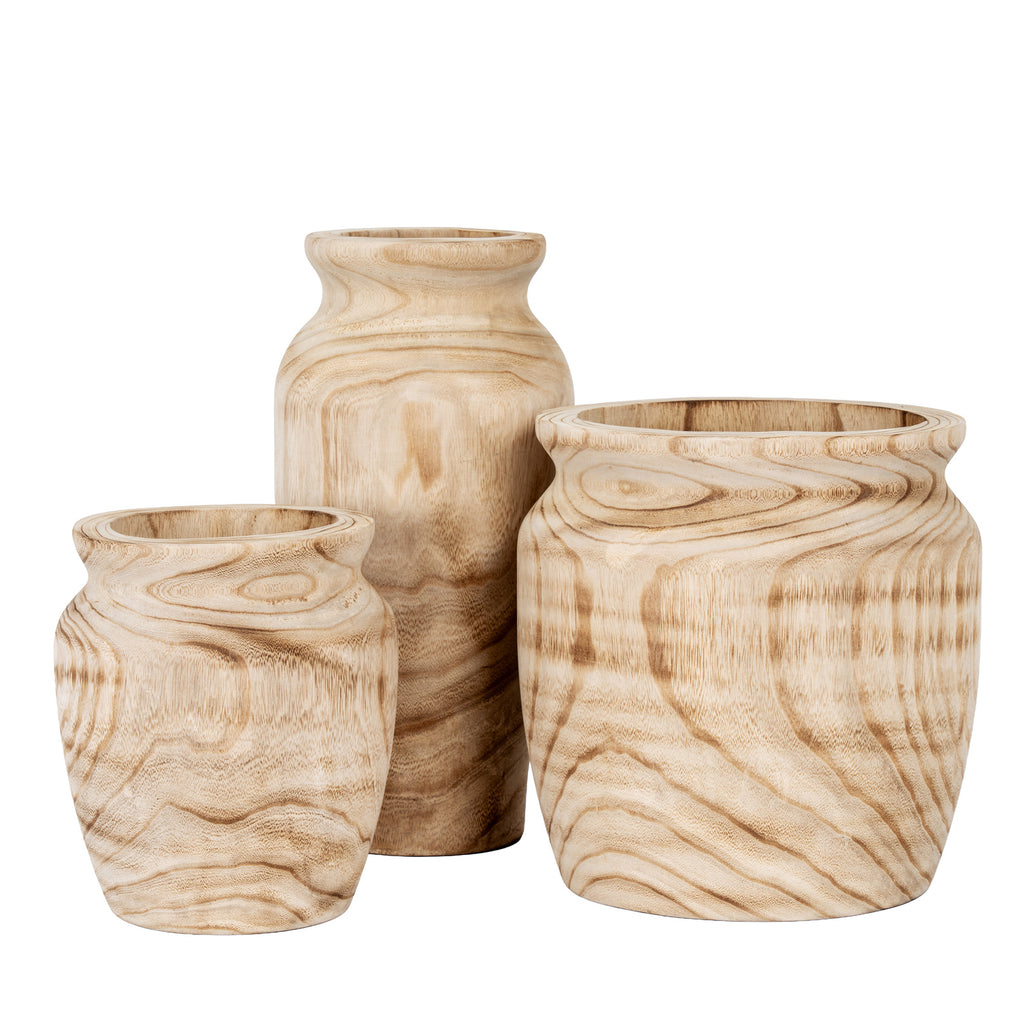 Hedley Large Wooden Urn Vase