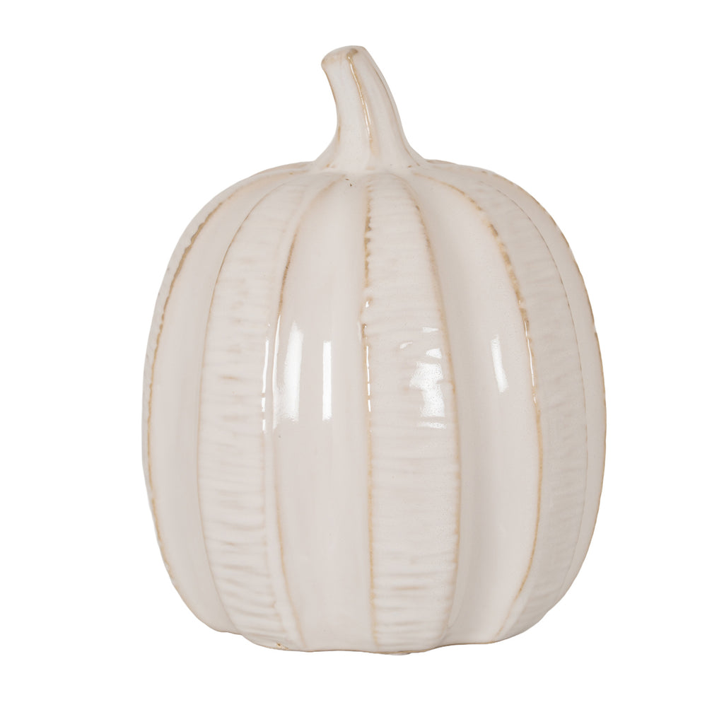 Ridley Large White Ceramic Pumpkin