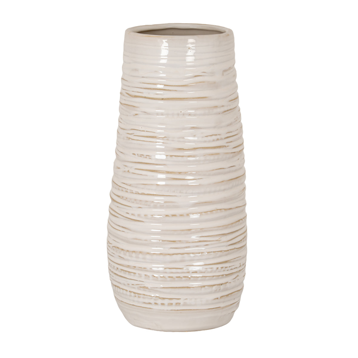Staward Medium Ribbed Ceramic Column Vase