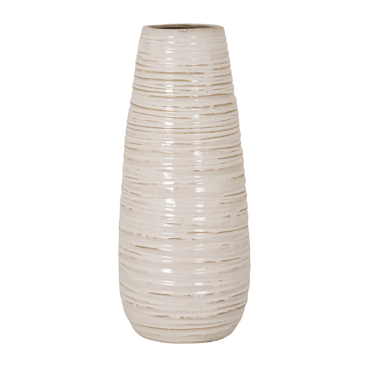 Sinderhope Large Ribbed Ceramic Column Vase