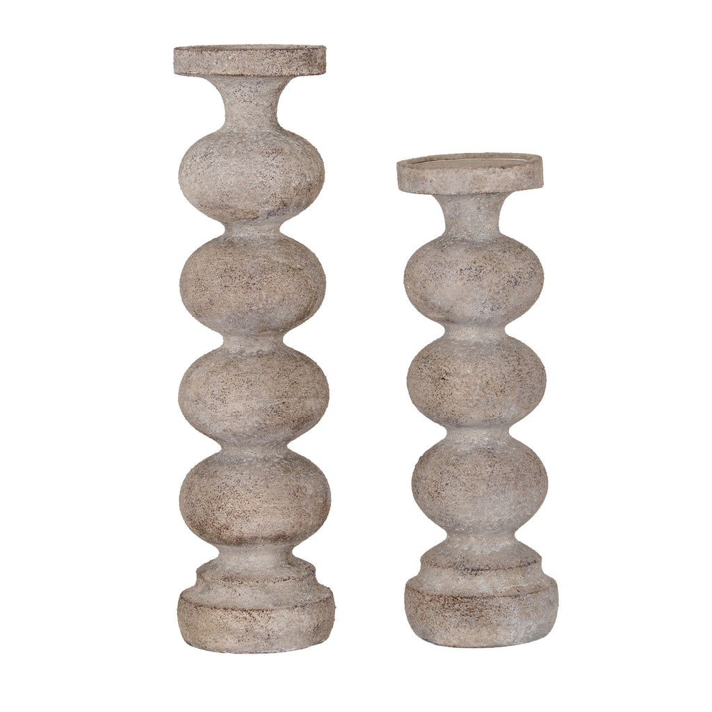 Baybridge Large Grey Ceramic Candlestick