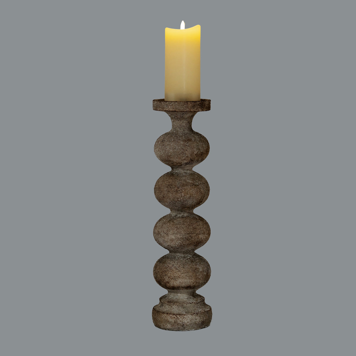 Baybridge Large Grey Ceramic Candlestick