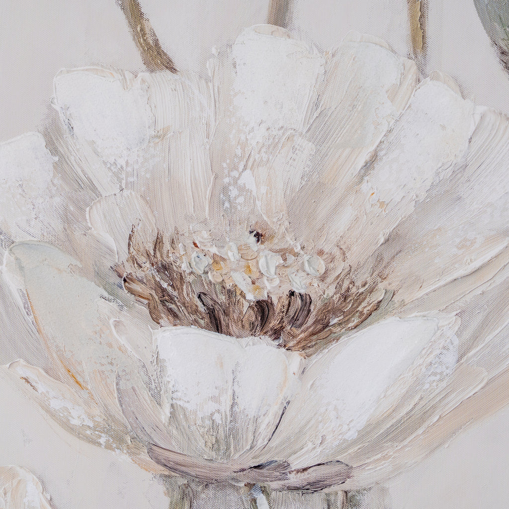 Barmoor Floral Hand Painted Framed Canvas