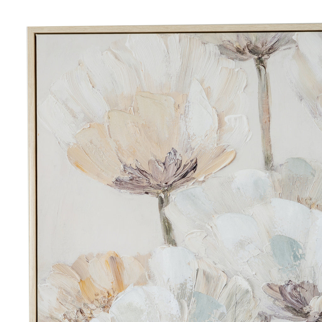 Barmoor Floral Hand Painted Framed Canvas