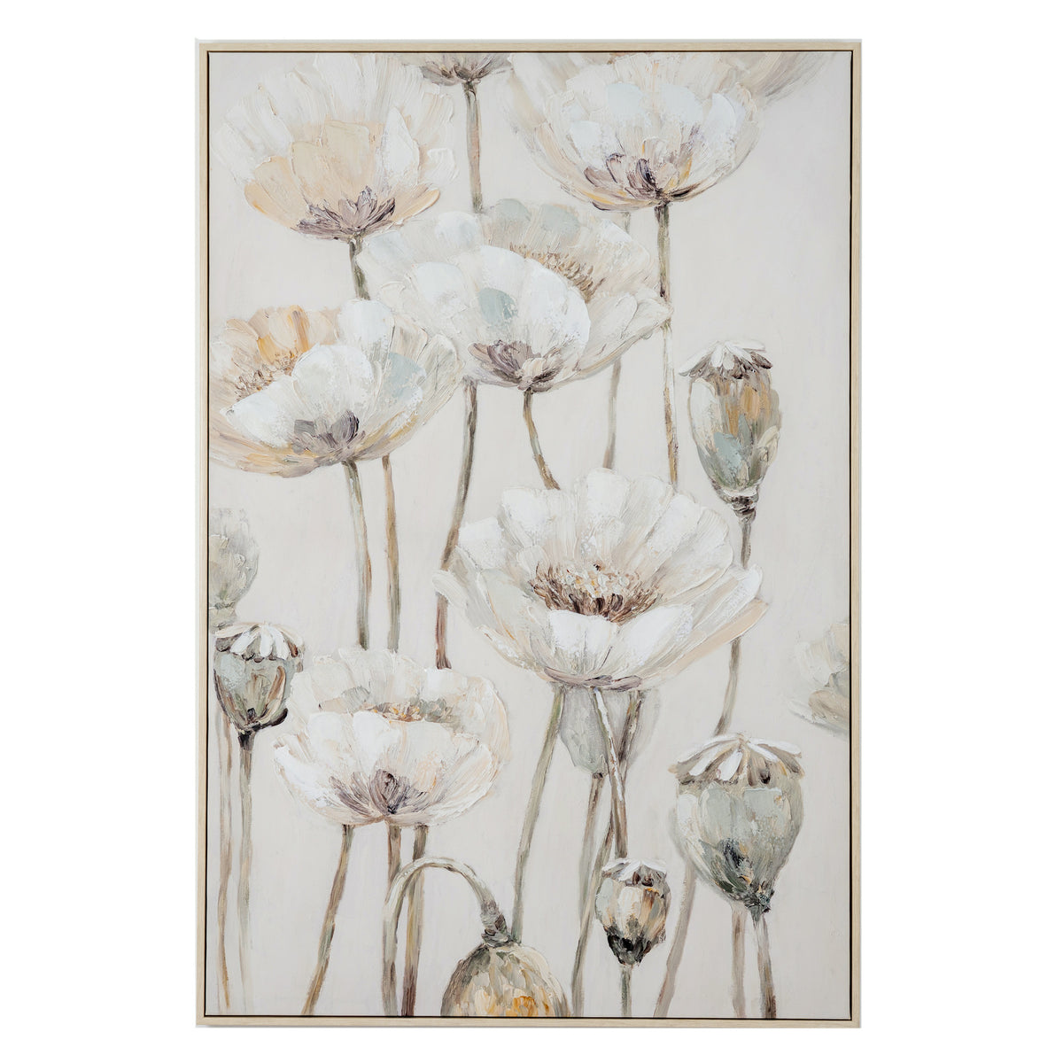 Barmoor Floral Hand Painted Framed Canvas