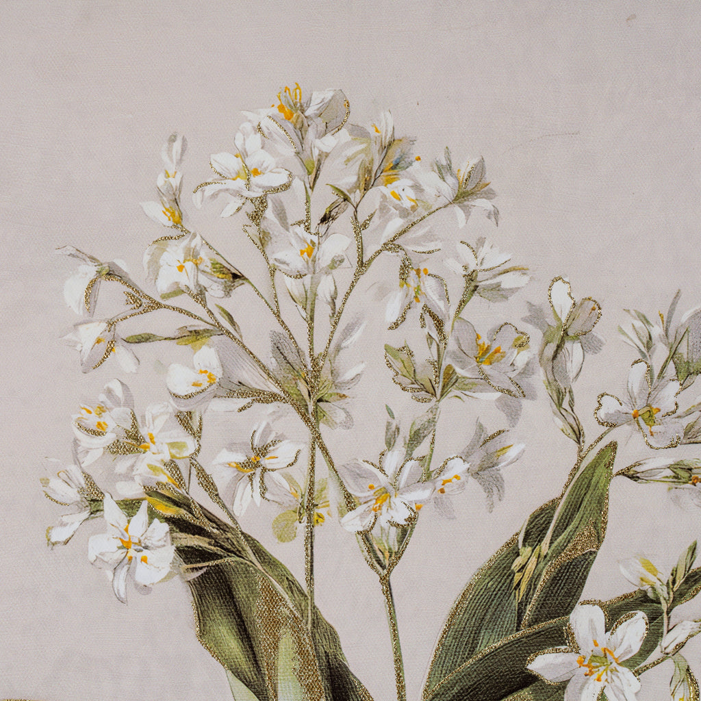 Brunton White Wildflower Framed Art On Linen