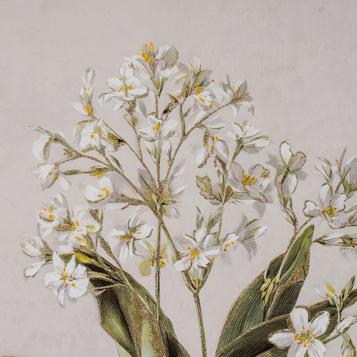 Brunton White Wildflower Framed Art On Linen