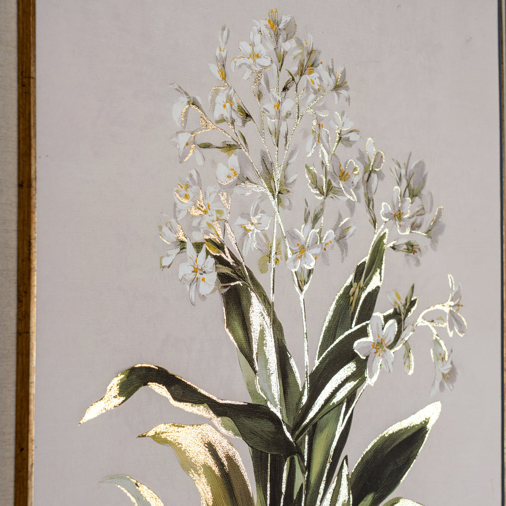 Brunton White Wildflower Framed Art On Linen