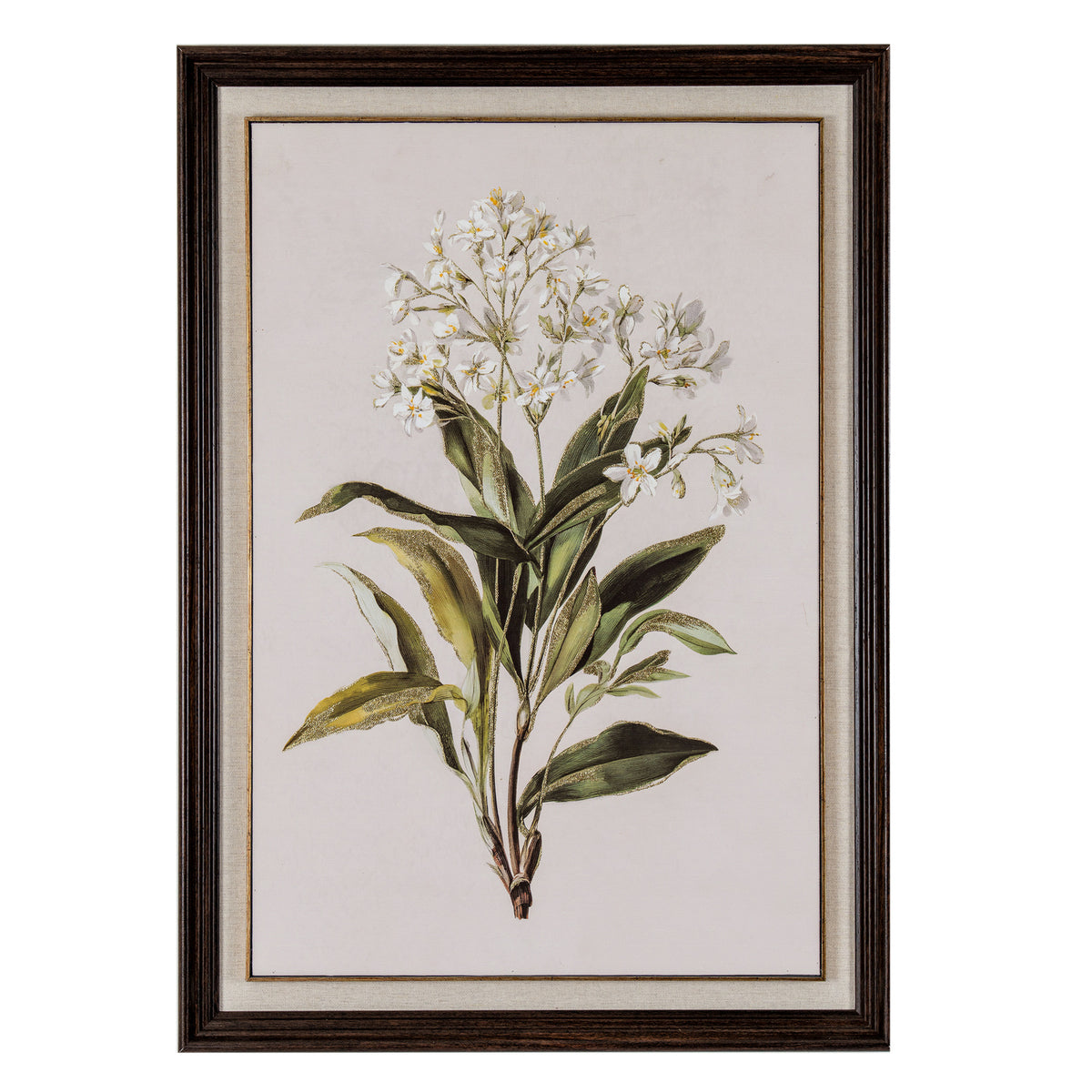 Brunton White Wildflower Framed Art On Linen