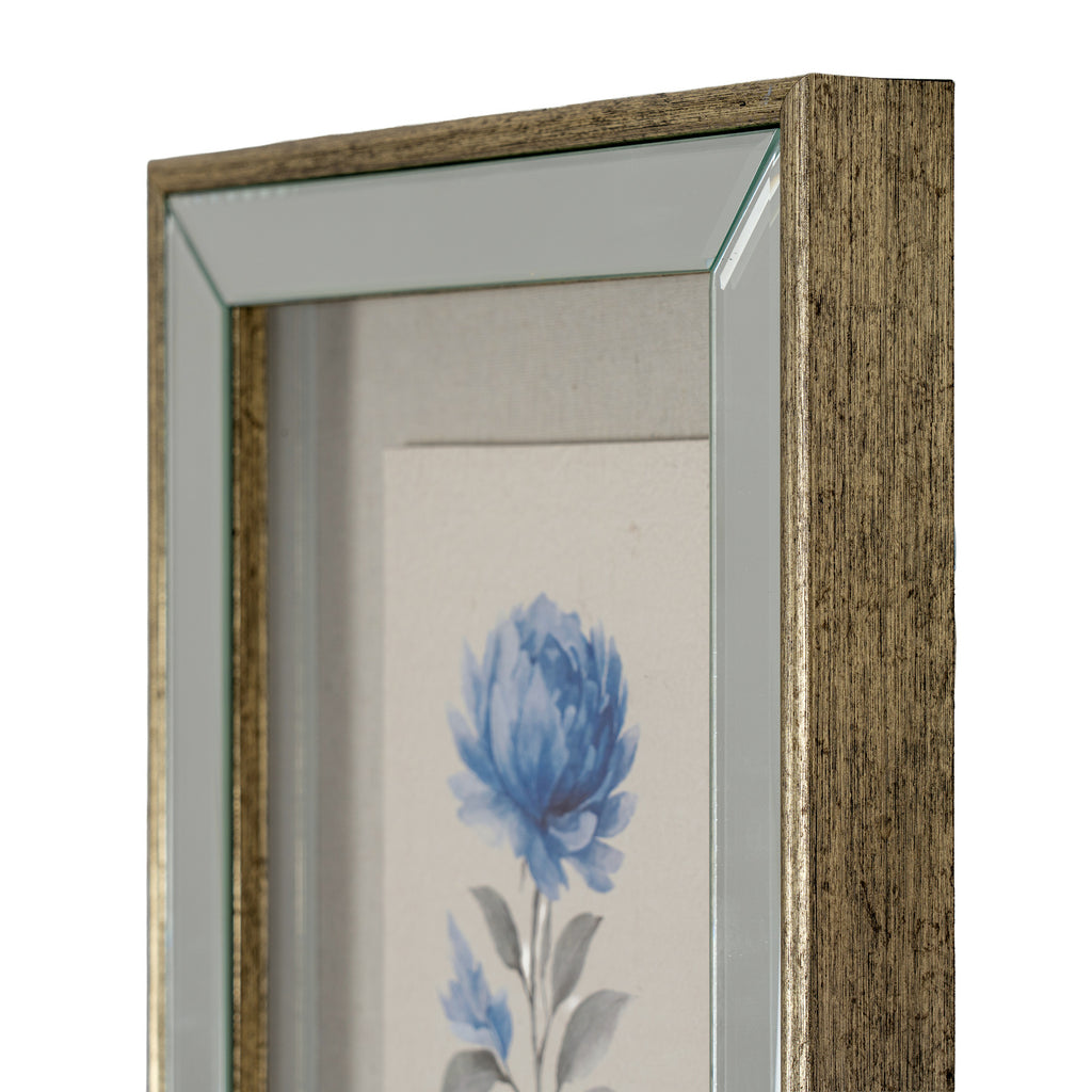 Butteryhaugh Textured Paper Rose In Mirrored Frame