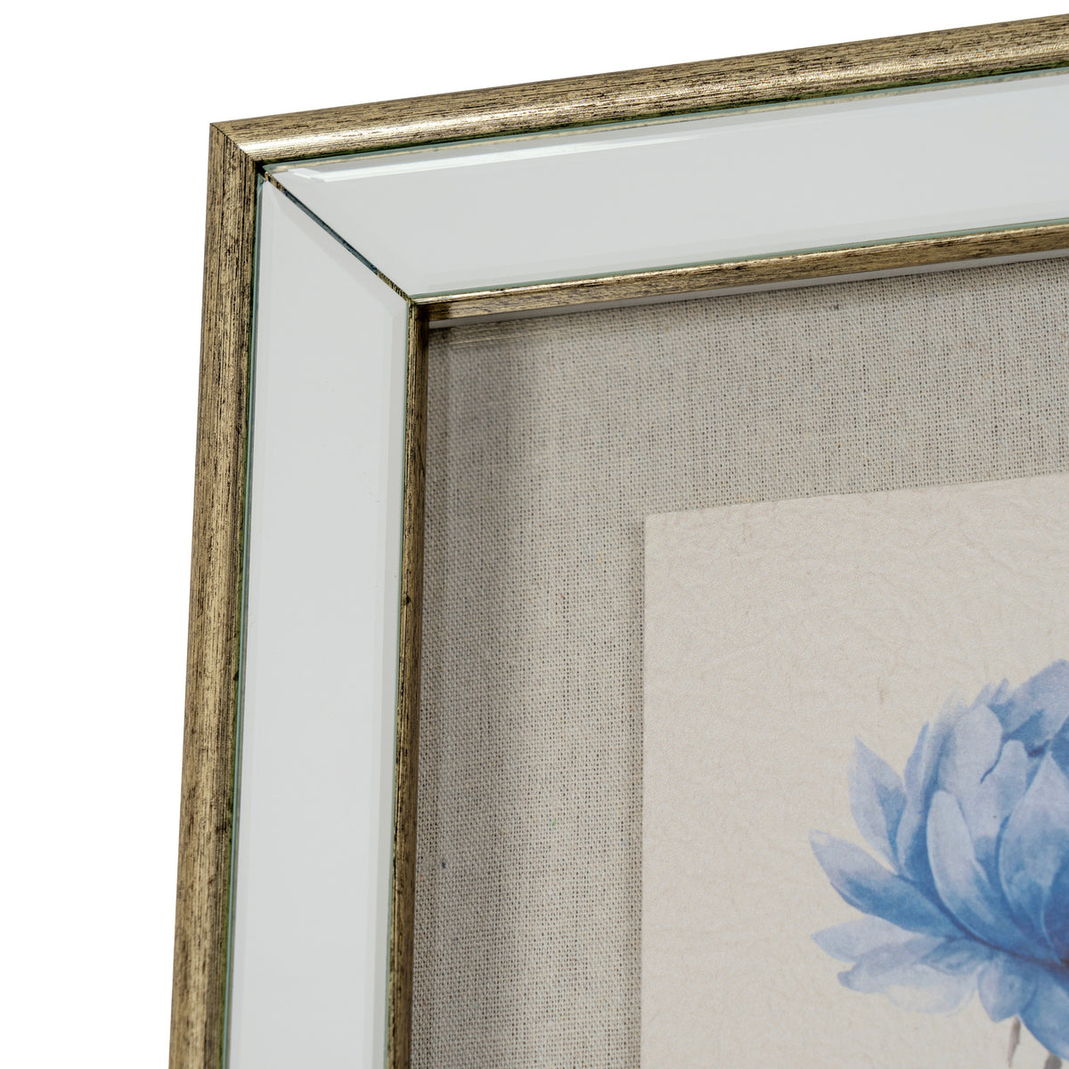Butteryhaugh Textured Paper Rose In Mirrored Frame