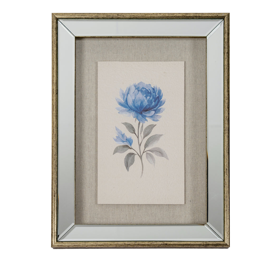 Butteryhaugh Textured Paper Rose In Mirrored Frame