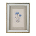 Byrness Textured Paper Cornflower In Mirrored Frame