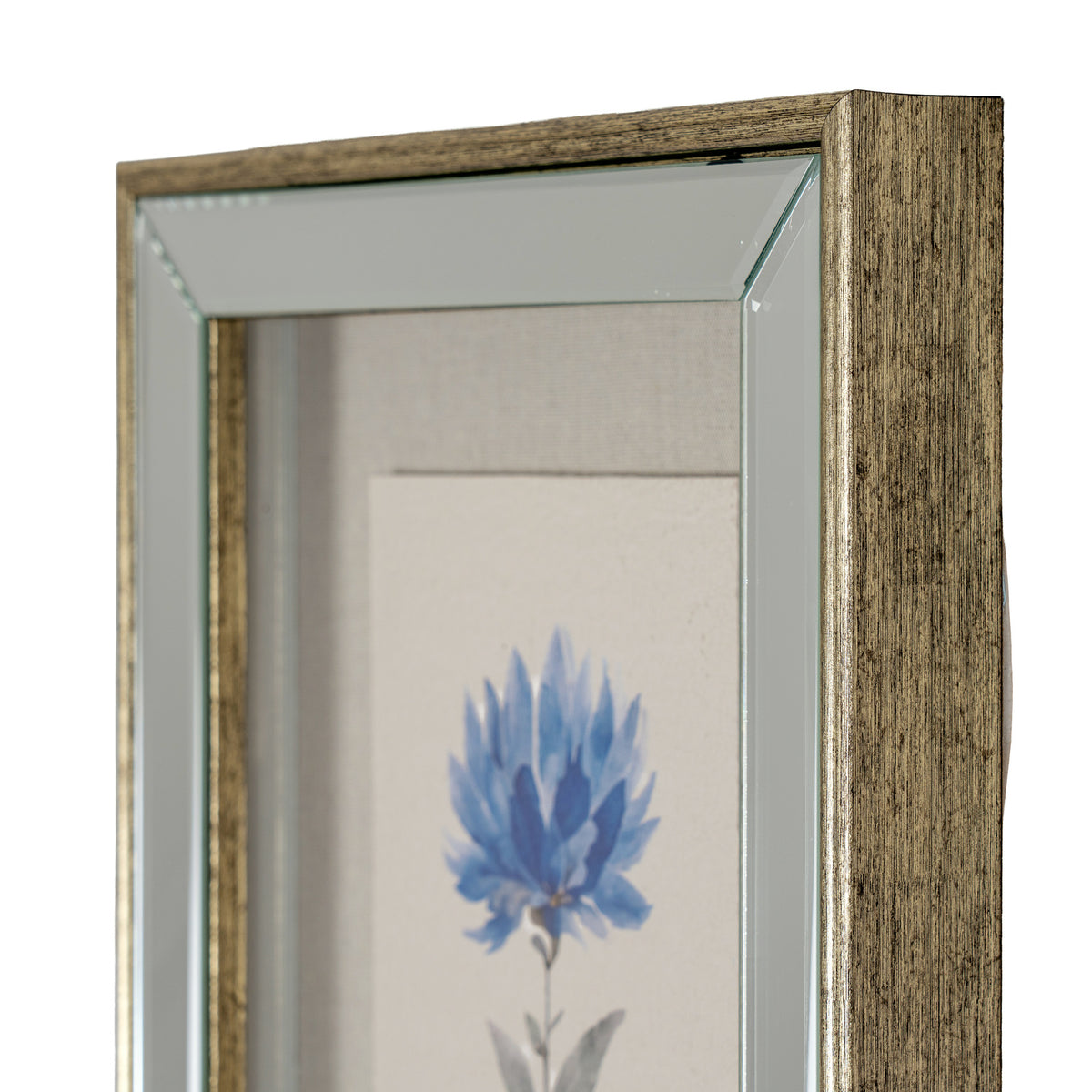 Cartington Textured Paper Dahlia In Mirrored Frame
