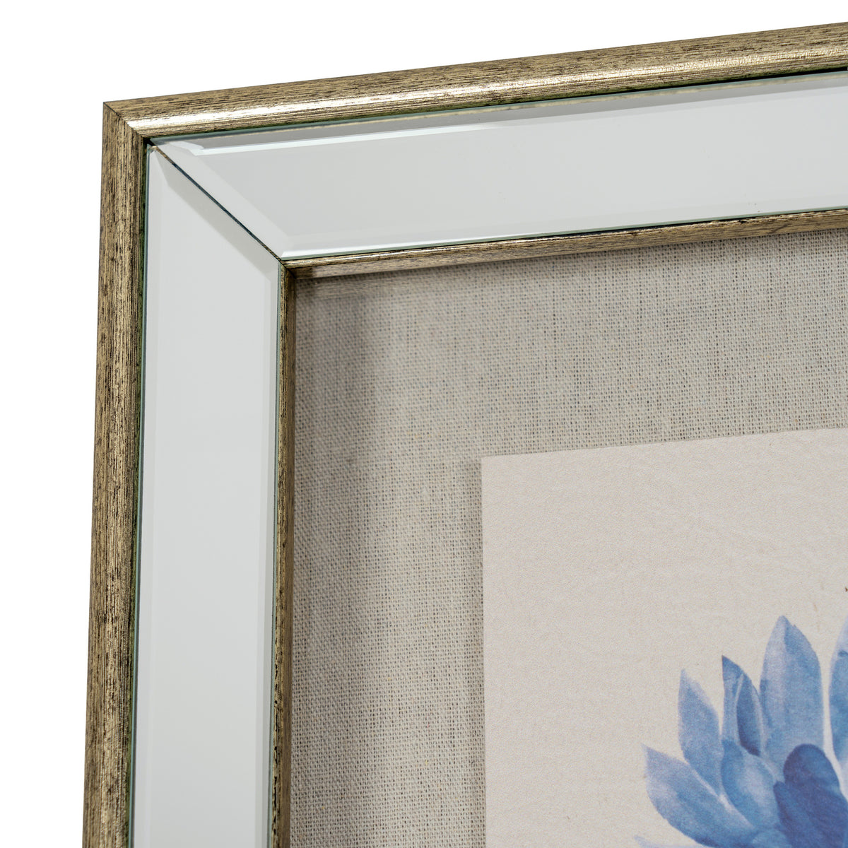 Cartington Textured Paper Dahlia In Mirrored Frame