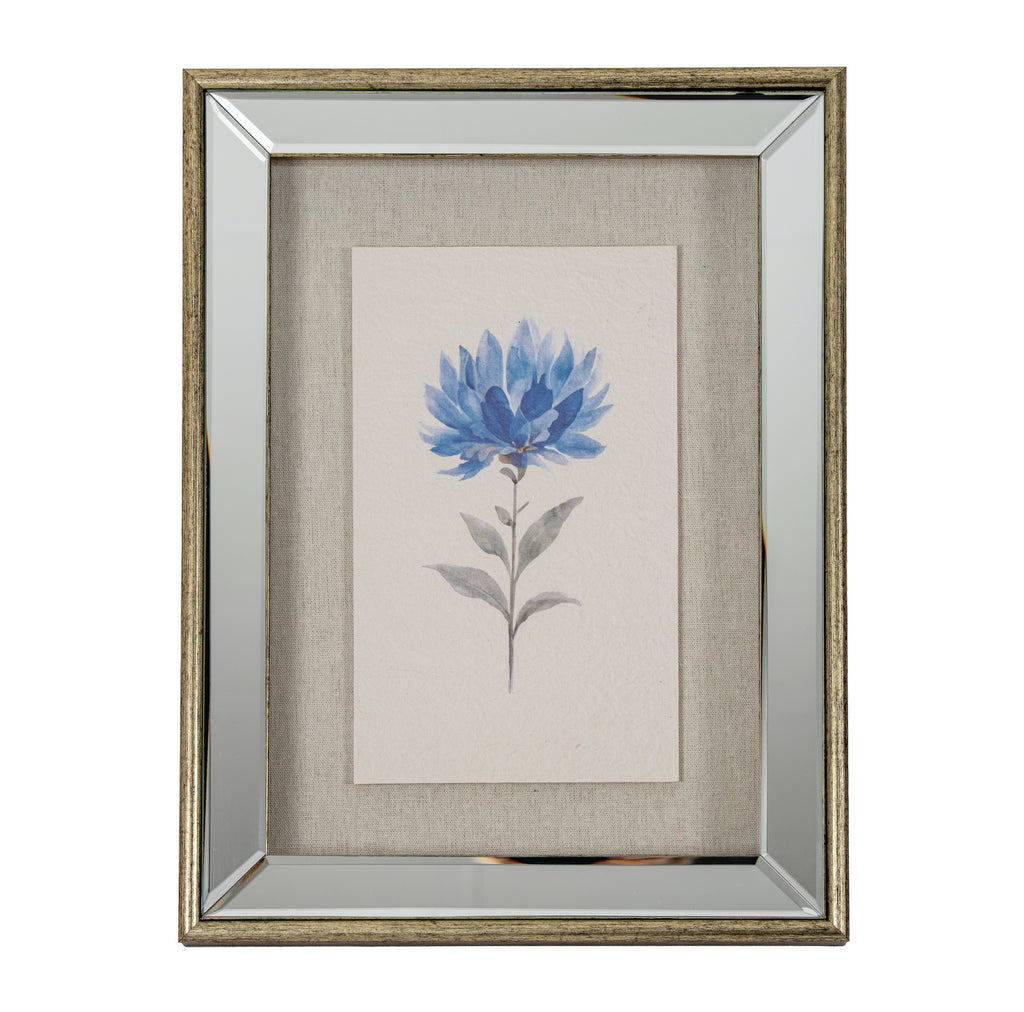 Cartington Textured Paper Dahlia In Mirrored Frame