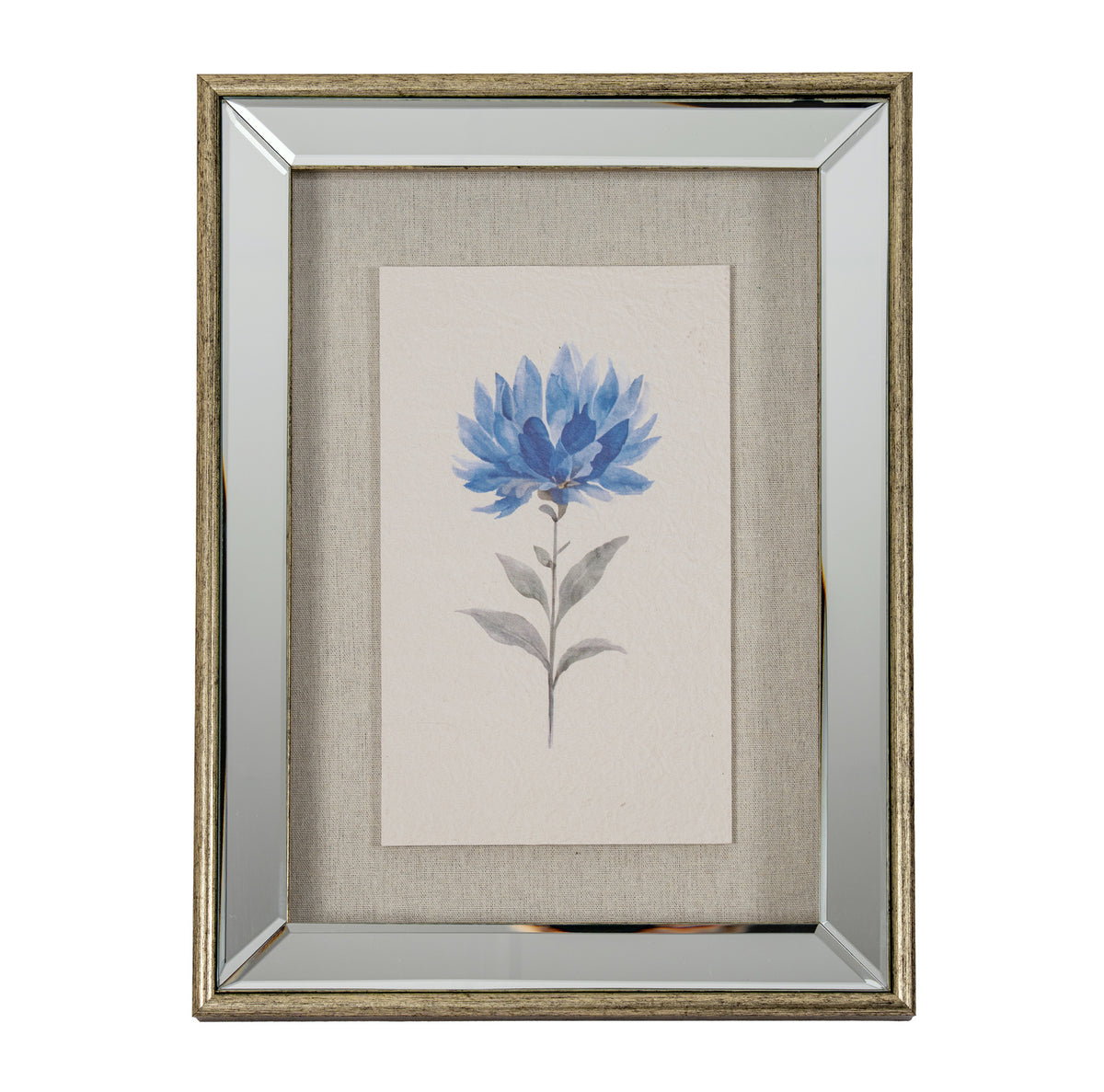 Cartington Textured Paper Dahlia In Mirrored Frame