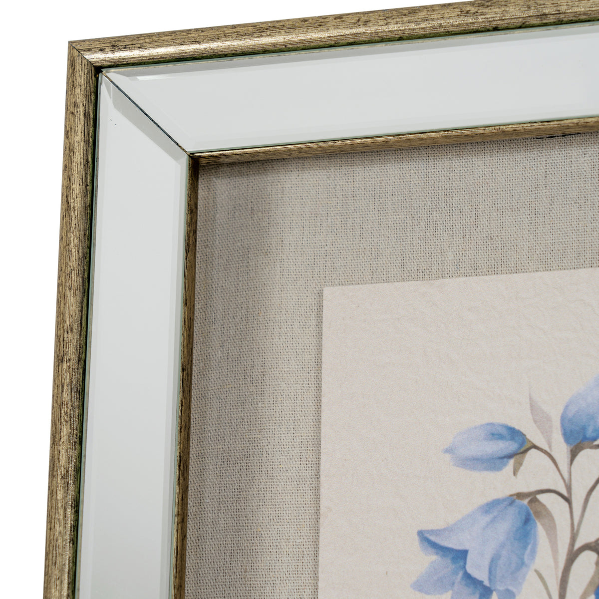 Chesterwood Textured Paper Bluebell In Mirrored Frame
