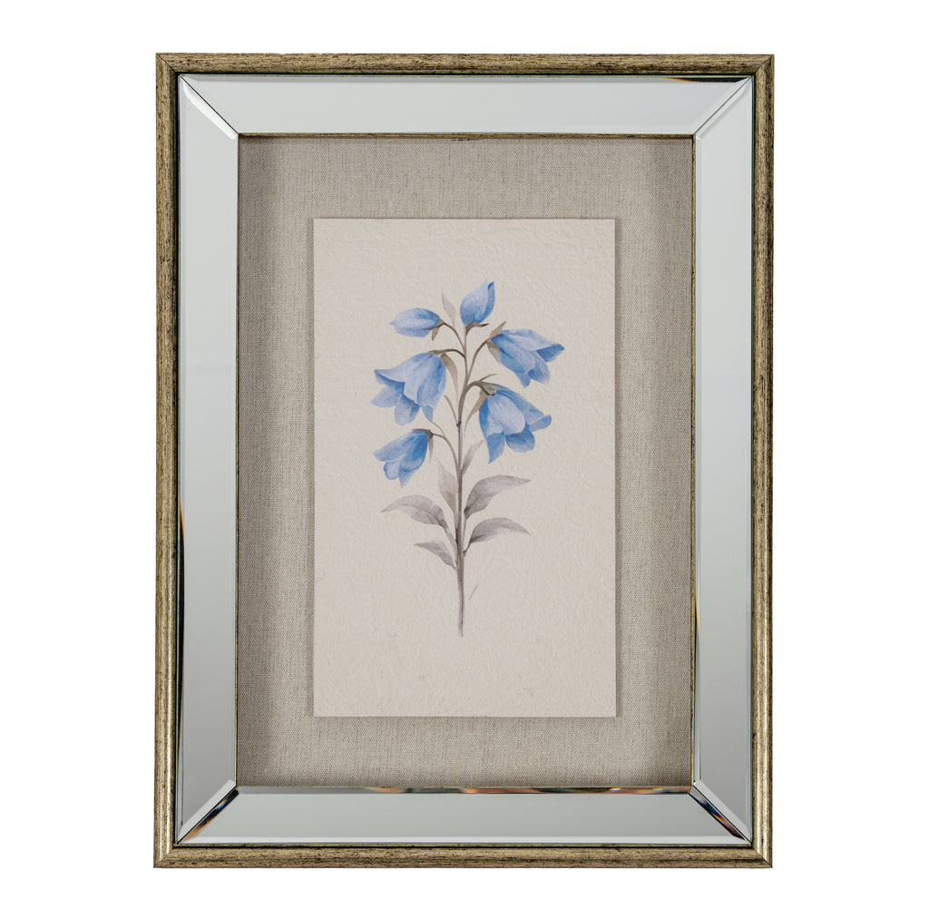 Chesterwood Textured Paper Bluebell In Mirrored Frame