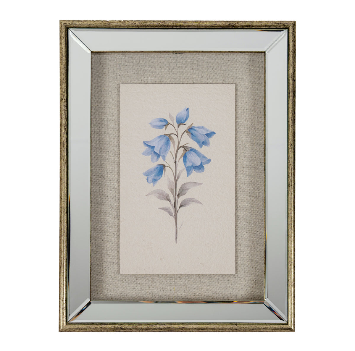 Chesterwood Textured Paper Bluebell In Mirrored Frame