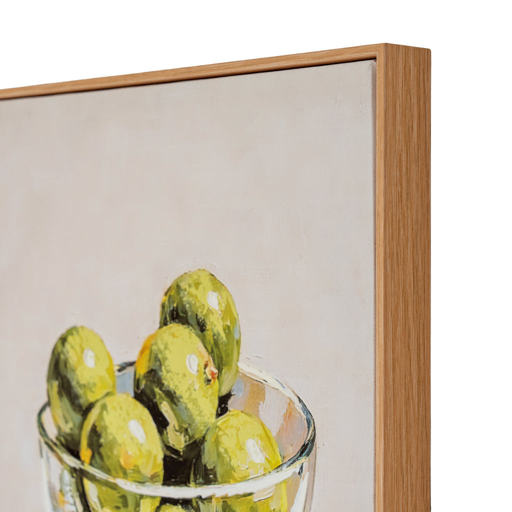 Still Life Limes Hand Painted Canvas in Frame