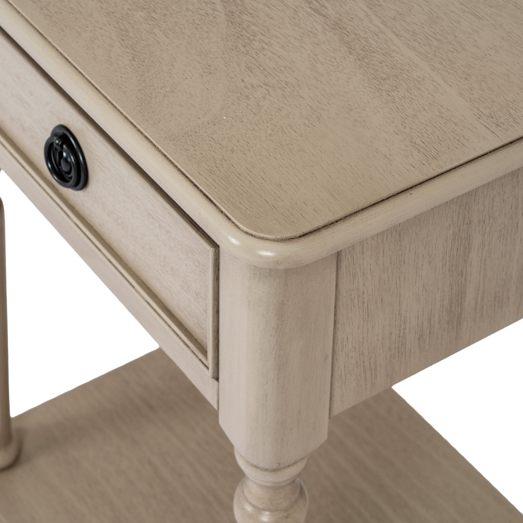 Bewick Wooden Side Table with Drawer and Shelf