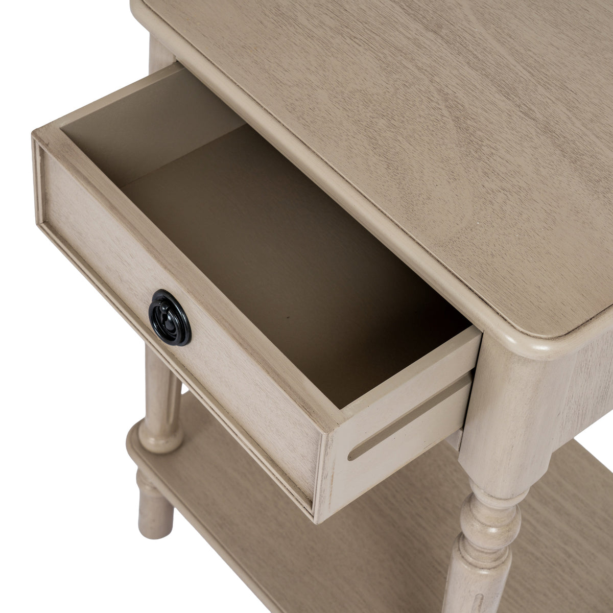 Bewick Wooden Side Table with Drawer and Shelf