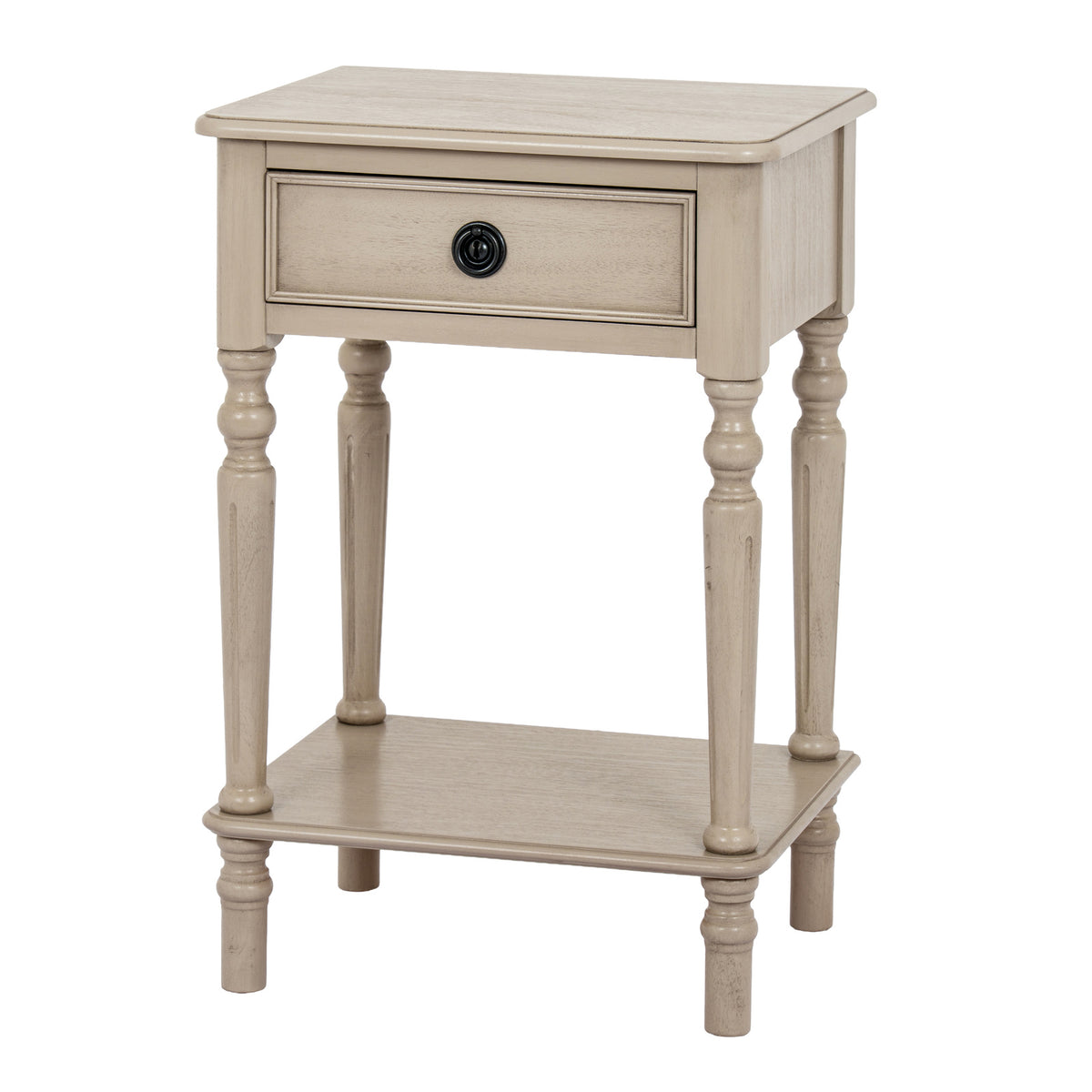 Bewick Wooden Side Table with Drawer and Shelf