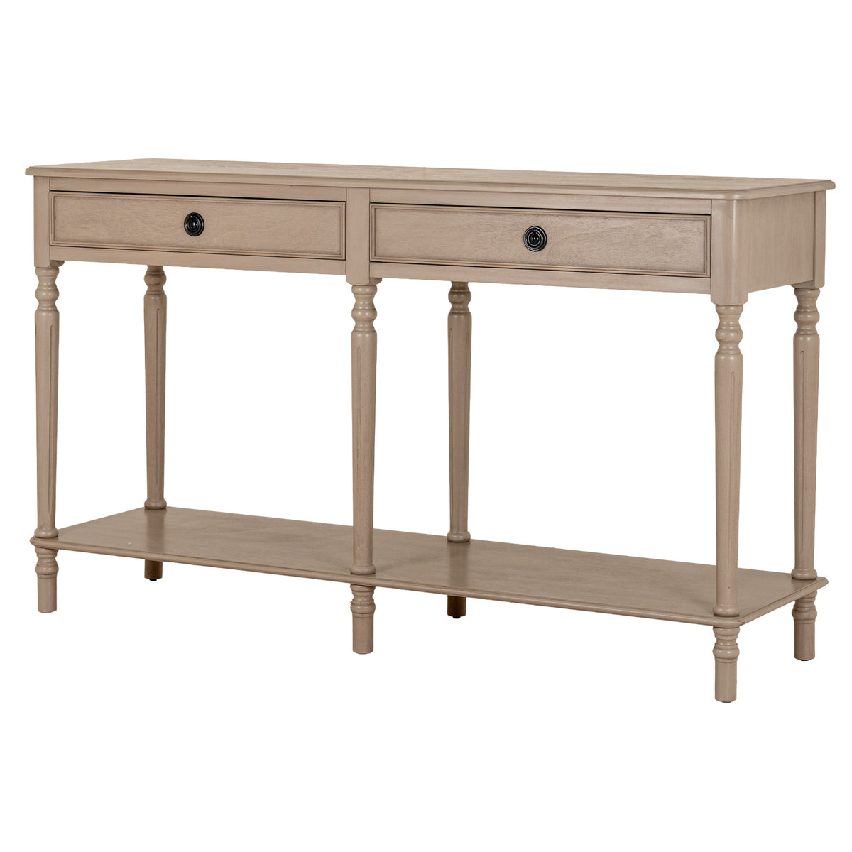 Bassington Two Drawer Large Console Table With Shelf
