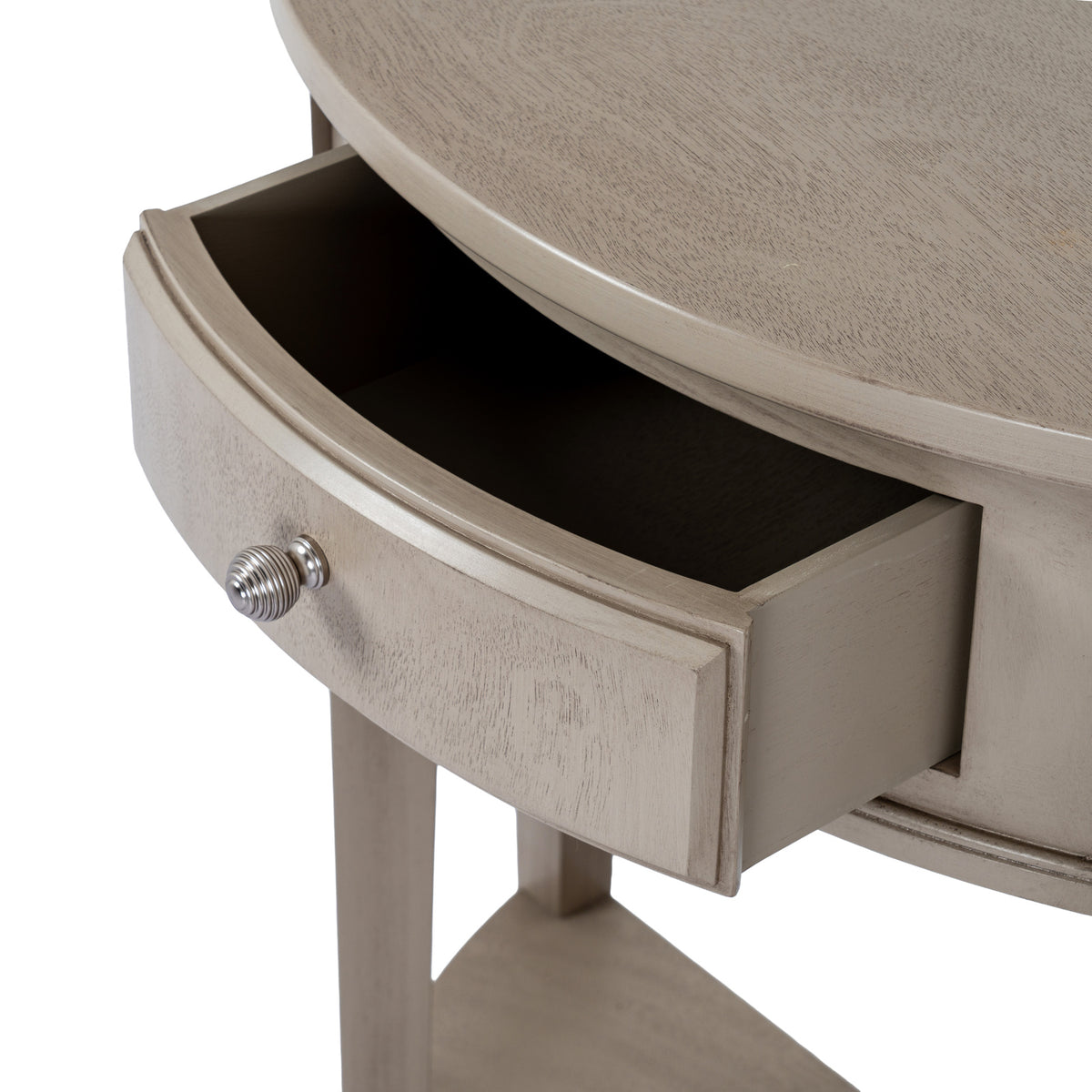 Bebside Half Moon Console Table With Drawer