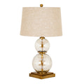 Yarrow Glass And Gold Table Lamp With Linen Shade