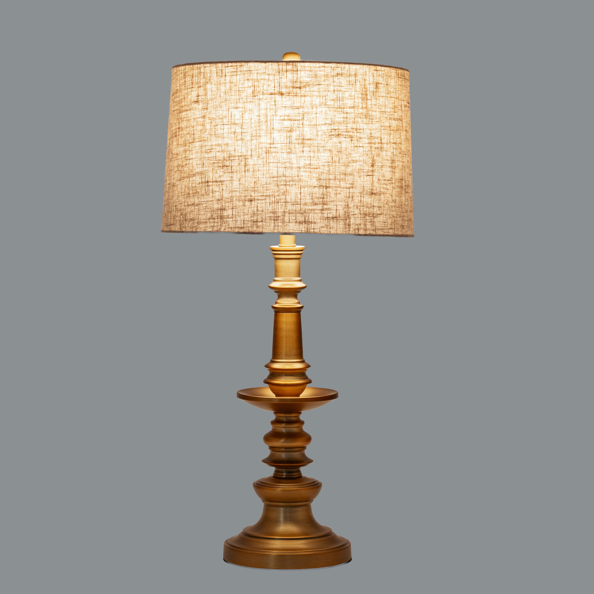 Yetlington Brushed Gold Table Lamp With Linen Shade