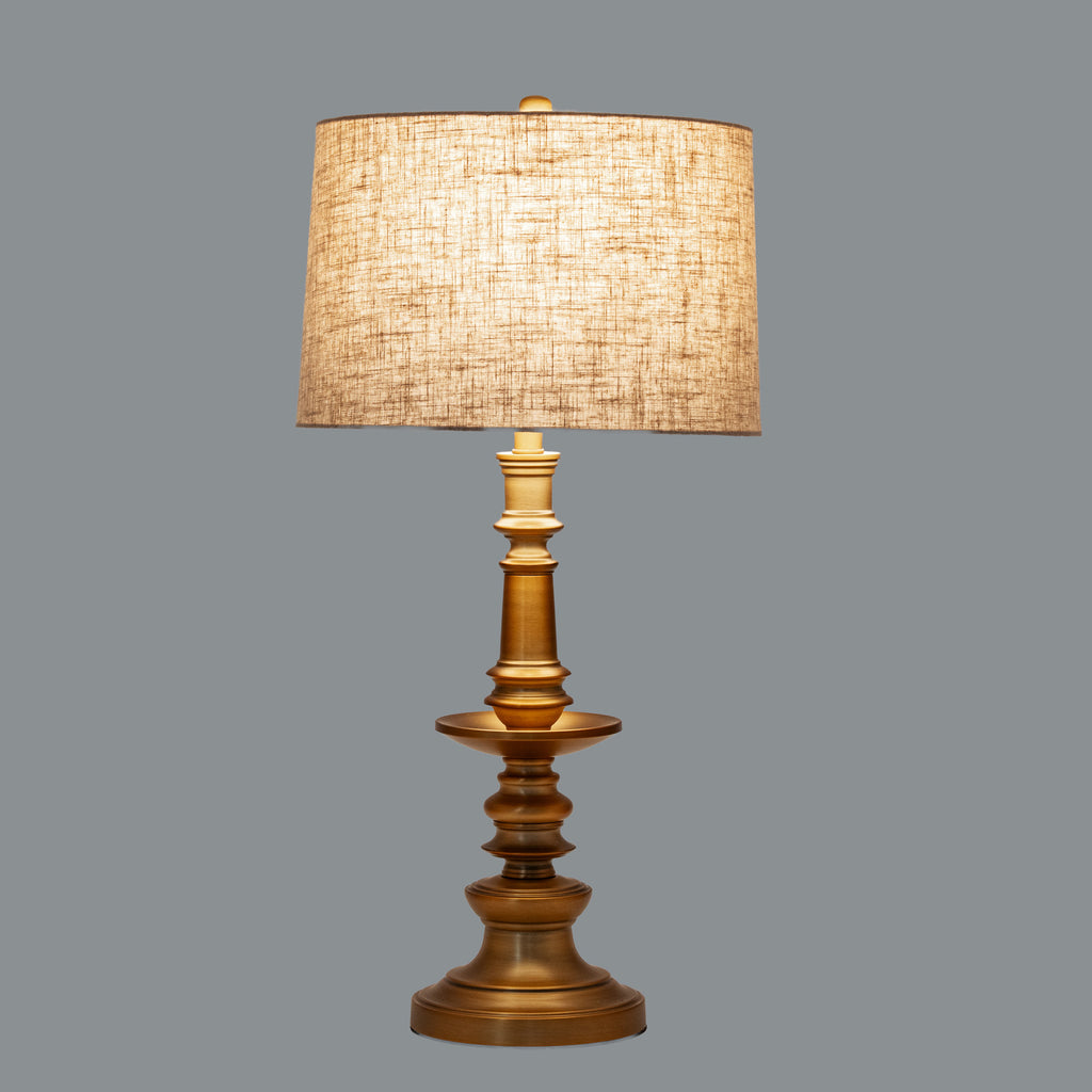Yetlington Brushed Gold Table Lamp With Linen Shade