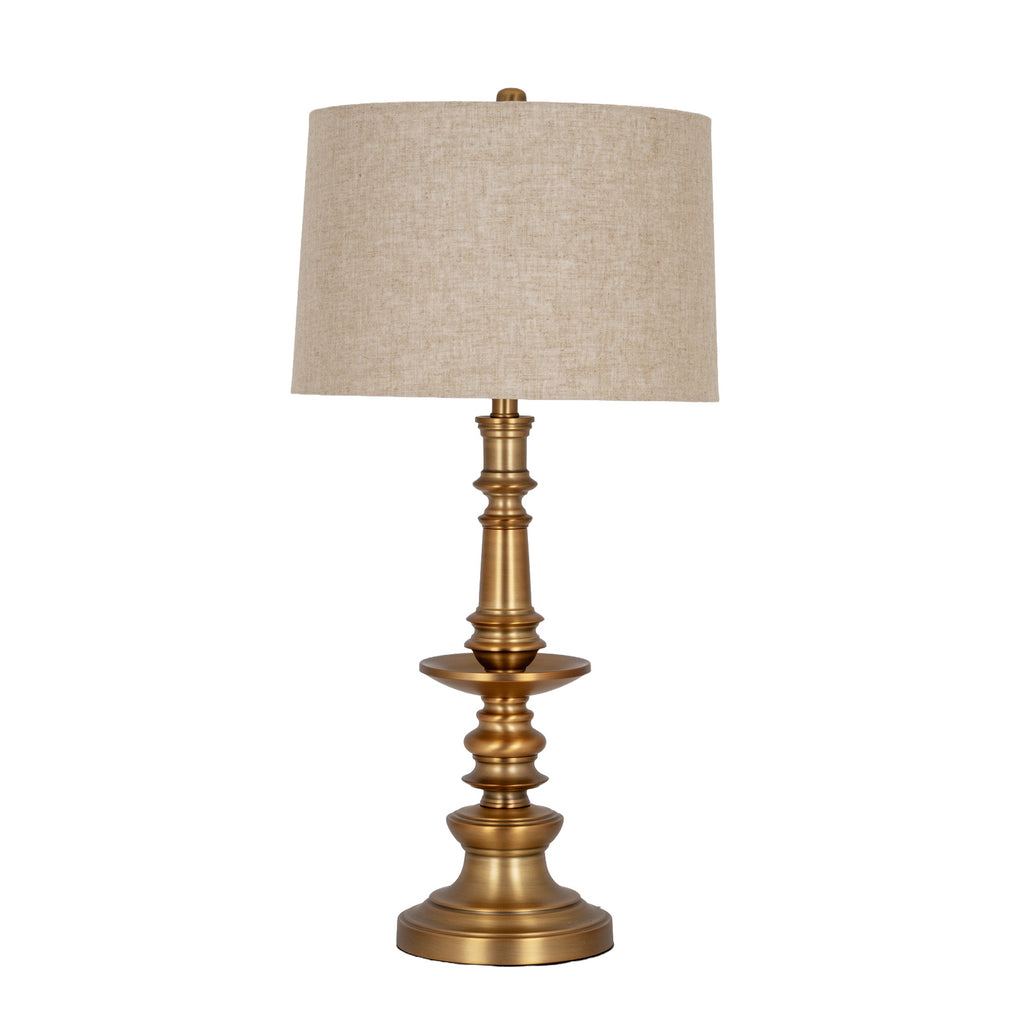 Yetlington Brushed Gold Table Lamp With Linen Shade