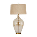 Craster Glass Table Lamp With Linen Shade