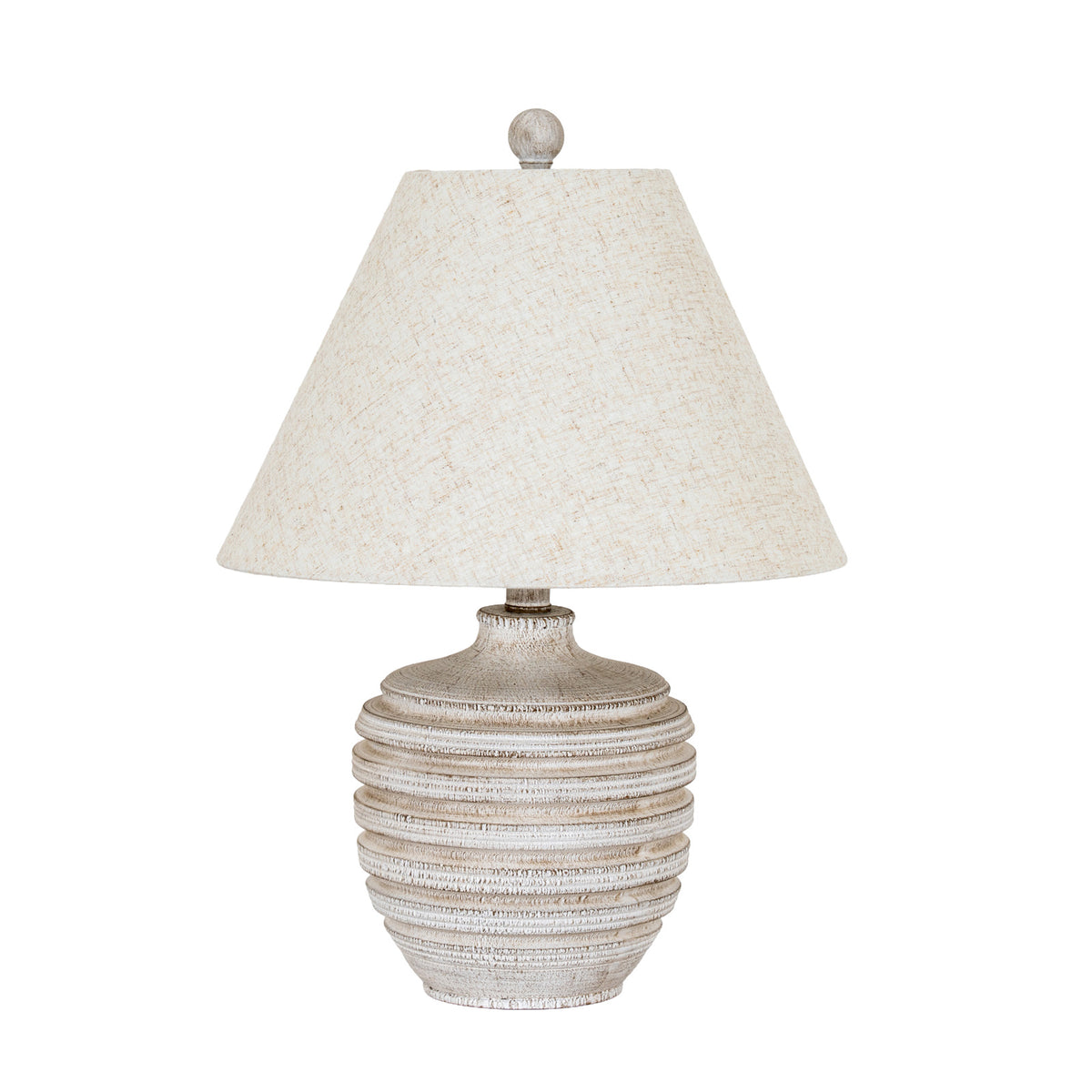 Norham White Table Lamp With Linen Shade