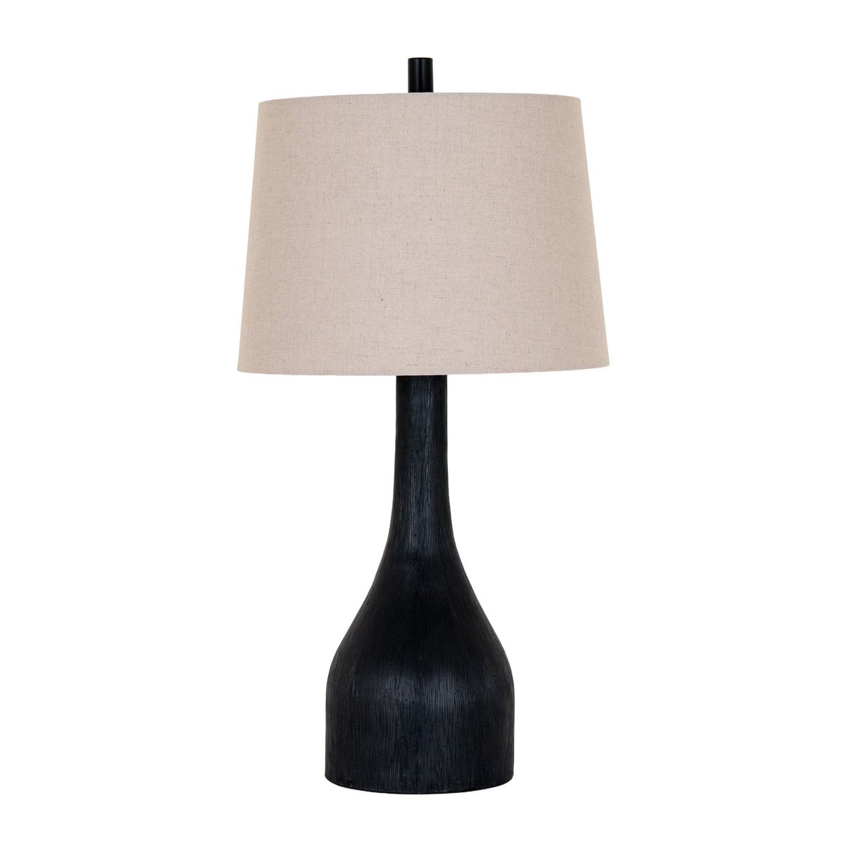 Cambo Black Table Lamp With Grey Linen Shade