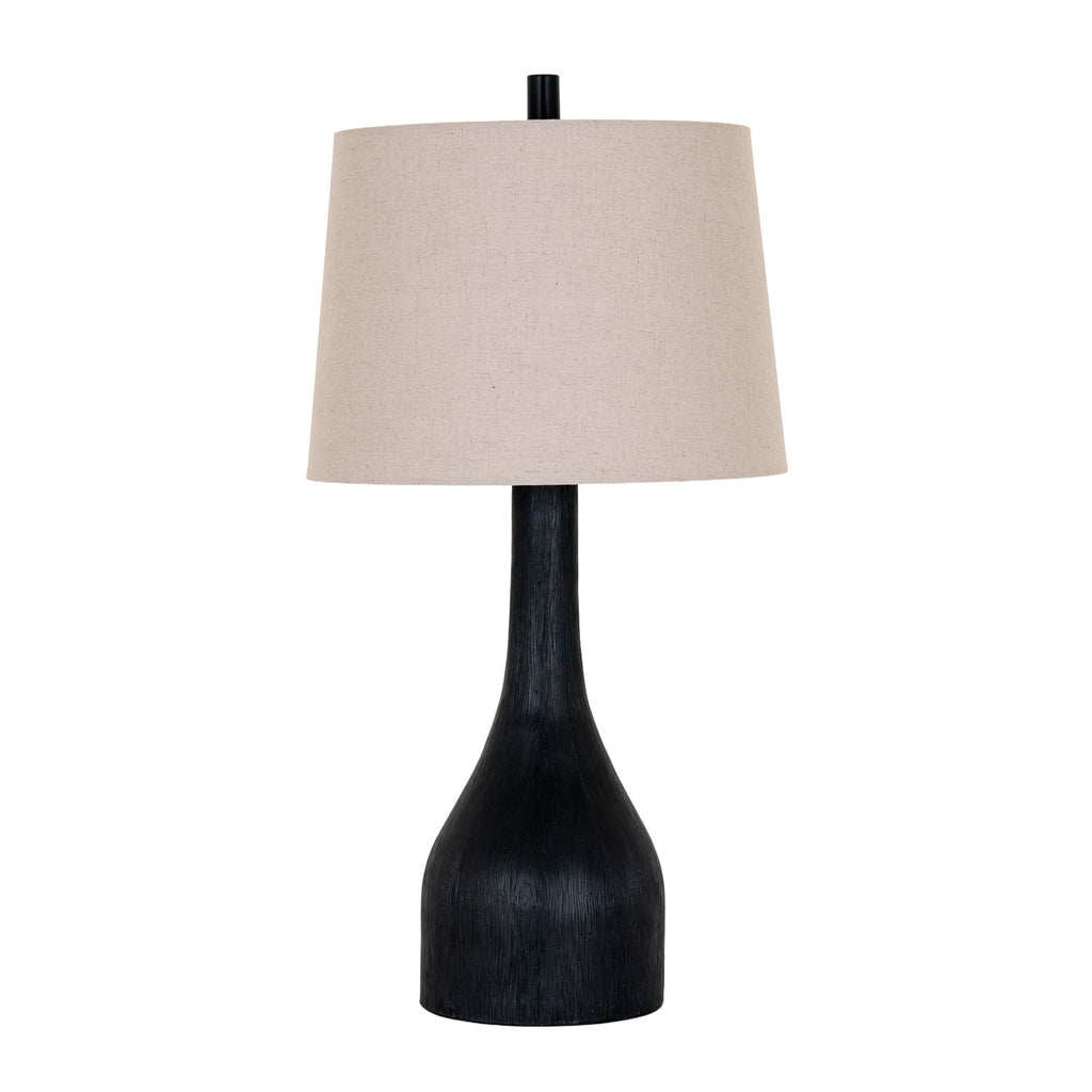 Cambo Black Table Lamp With Grey Linen Shade