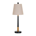 Wallington Black And Gold Table Lamp With Grey Shade