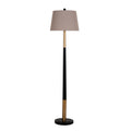 Rothley Black And Gold Floor Lamp With Grey Shade