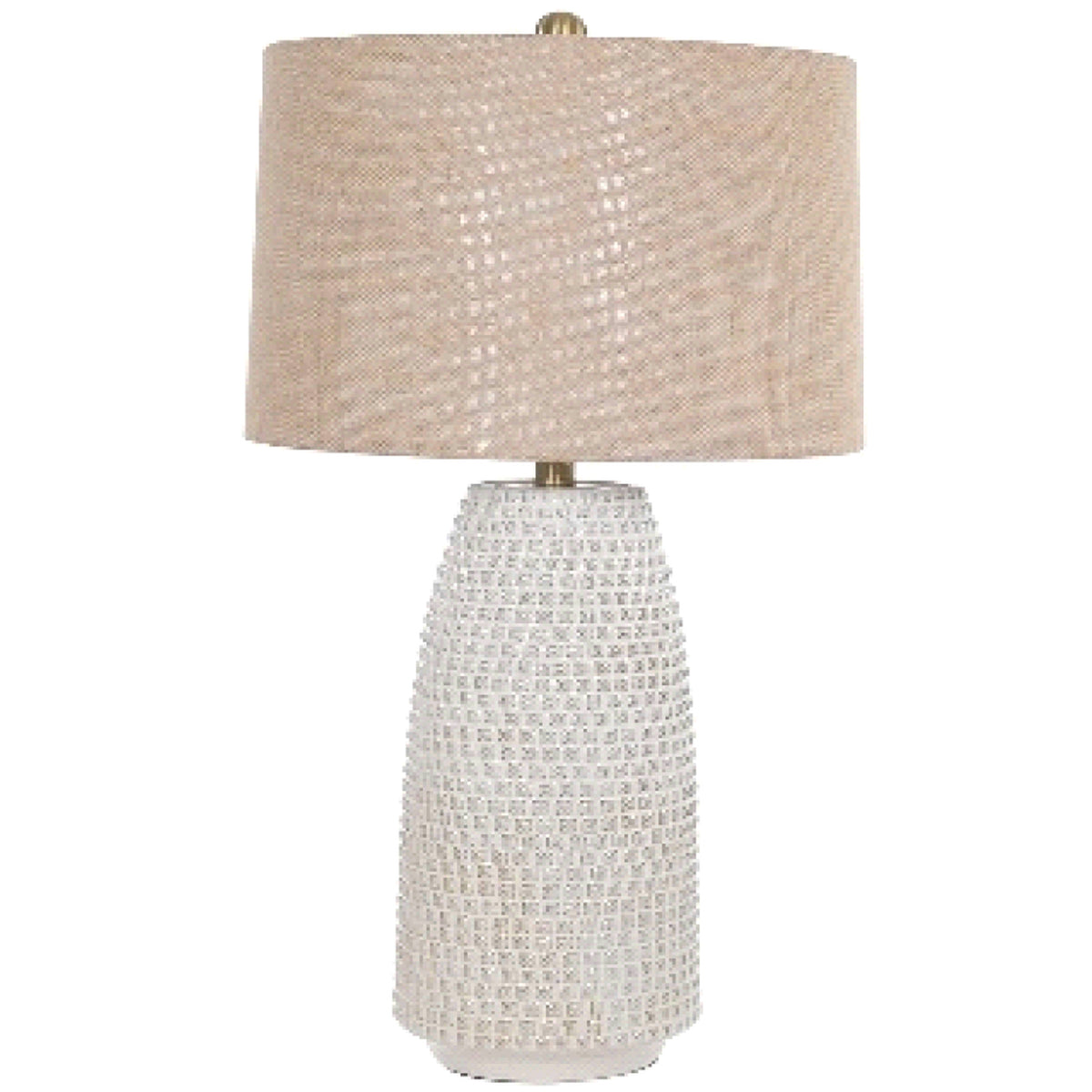 Hartburn White Ceramic Table Lamp With Grey Shade