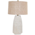 Hartburn White Ceramic Table Lamp With Grey Shade