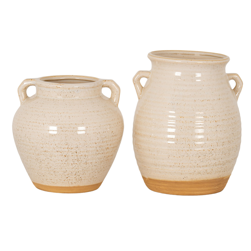 Speckled Ceramic Wide Amphora Pot
