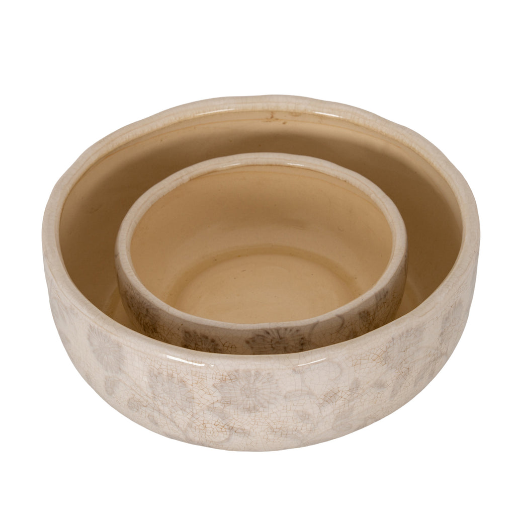 Small Grey Aster Ceramic Bowl Pot