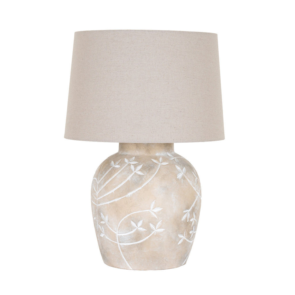 Carrshield Brown Ceramic Pot Table Lamp