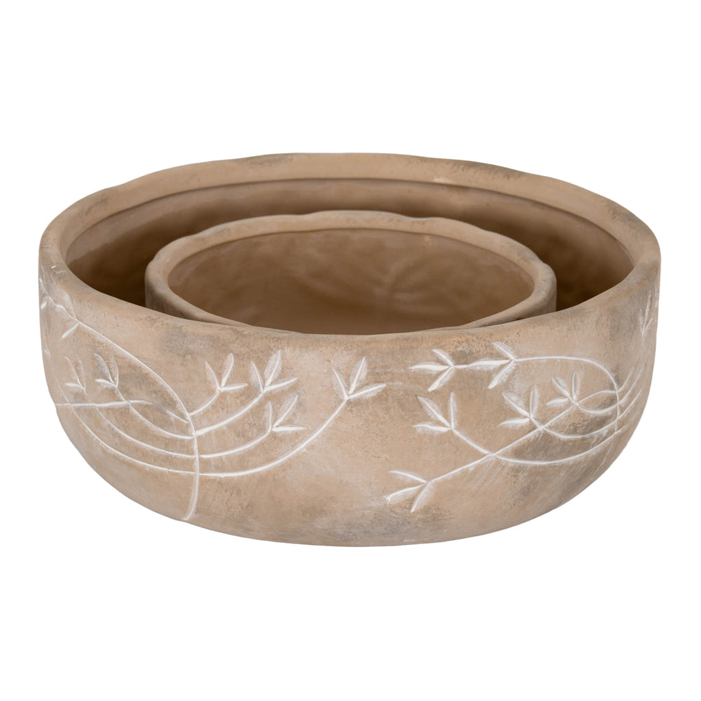 Ninebanks Large Brown Ceramic Bowl Pot