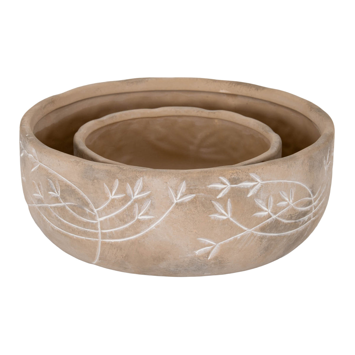 Ninebanks Large Brown Ceramic Bowl Pot