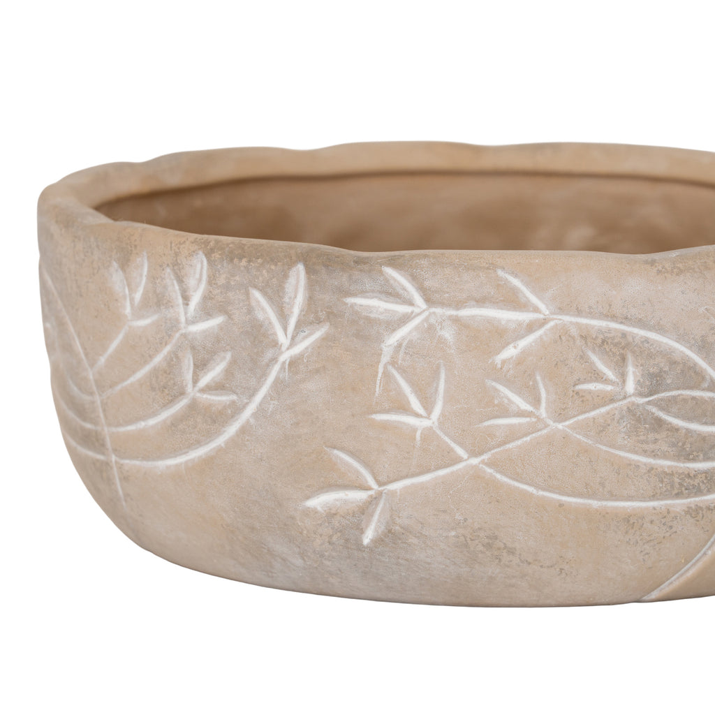 Ninebanks Large Brown Ceramic Bowl Pot