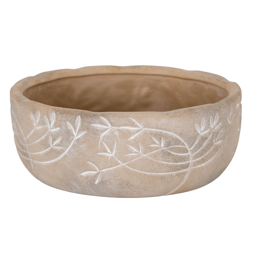 Ninebanks Large Brown Ceramic Bowl Pot