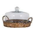 Whitley Wicker Tray With Glass Cloche
